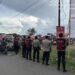Polres Lhokseumawe Kerahkan Personil Amankan Kampanye Paslon Pilkada Nomor urut 2 di Hagu Barat Laut
