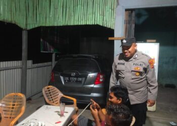 Patroli Malam, Personel Polsek Blang Mangat Sampaikan Imbauan Kamtibmas