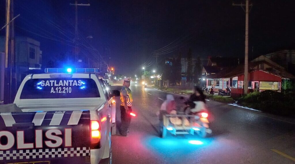 Blue Light Patrol Satlantas Polres Lhokseumawe Tingkatkan Keselamatan Berlalu Lintas
