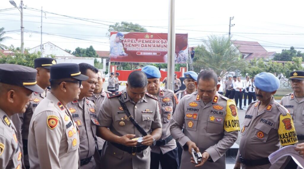 Polres Lhokseumawe Gelar Apel Pemeriksaan Senpi dan Amunisi Personel