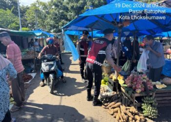 Cegah Aksi Kriminalitas, Polres Lhokseumawe Intensifkan Patroli di Pasar Tradisional