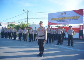 Polres Lhokseumawe Gelar Upacara Kenaikan Pangkat Personel TMT 1 Januari 2025