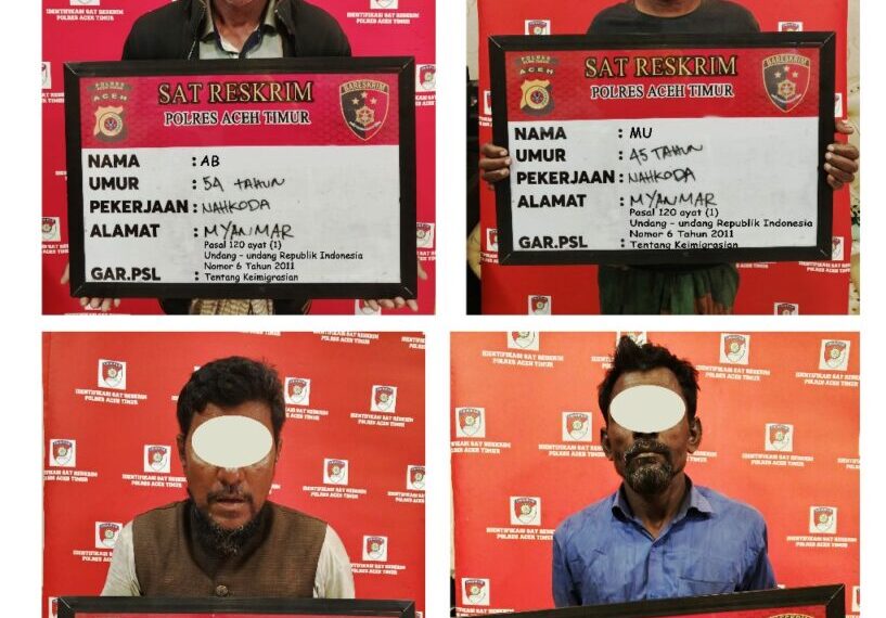 Polres Aceh Timur Tetapkan Empat WNA Sebagai Tersangka Penyelundupan Imigran Illegal Etnis Rohingya