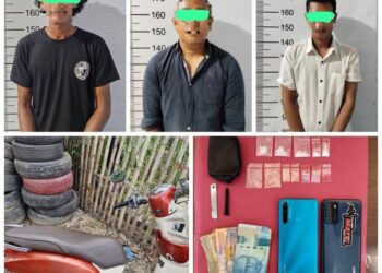 Penangkapan 3 tersangka Narkotika dan Berhasil Amankan 2,35 Gram Sabu oleh Polsek Banda Sakti